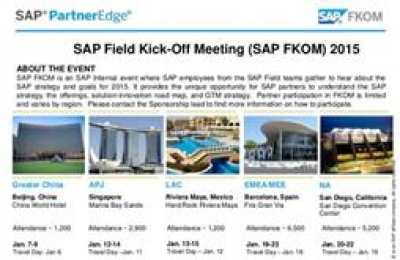 Participamos en el evento para Partners &quot;SAP Field Kick-Off Meeting&quot; - SAP FKOM 2015