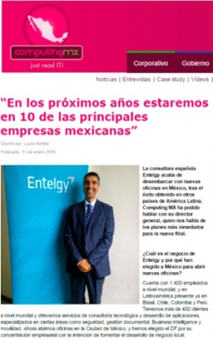 Computing.mx entrevista a Manuel Márquez, responsable de Entelgy en México