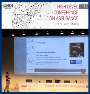 InnoTec en el congreso anual sobre ciberseguridad de ISACA Madrid, High Level Conference on Assurance 2016