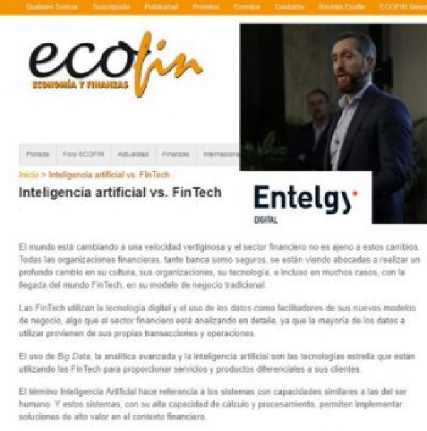 ¿Quieres saber más sobre FinTech? Ecofin publica la tribuna de Miguel Ángel Barrio: Inteligencia artificial vs. FinTech