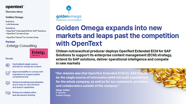Desde Entelgy en LATAM… OpenText publica el caso de éxito de Golden Omega